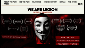 What Wearelegionthedocumentary.com website looked like in 2018 (5 years ago)