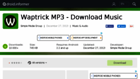 What Waptrick-mp3-download-music.droidinformer.org website looked like in 2018 (5 years ago)