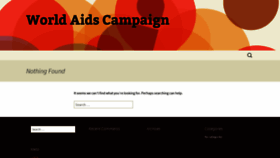 What Worldaidscampaign.info website looked like in 2018 (5 years ago)