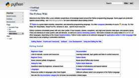 What Wiki.python.org website looked like in 2019 (5 years ago)