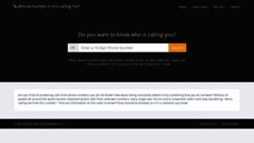 What Whosenumberisthiscallingme.com website looked like in 2019 (5 years ago)