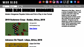 What Warblog.co.uk website looked like in 2019 (5 years ago)