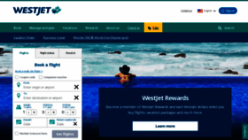 What Westjet.com website looked like in 2019 (4 years ago)