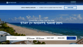What Wyndham.com website looked like in 2019 (4 years ago)