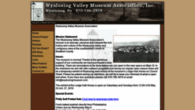 What Wyalusingmuseum.com website looked like in 2019 (4 years ago)