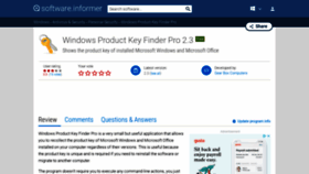 What Windows-product-key-finder-pro.software.informer.com website looked like in 2019 (4 years ago)