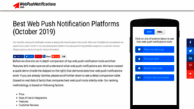 What Webpushnotifications.com website looked like in 2019 (4 years ago)