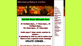 What Weinbergnaturecenter.org website looked like in 2019 (4 years ago)