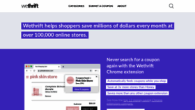 What Wethrift.com website looked like in 2019 (4 years ago)