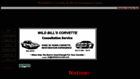 What Wildbillscorvette.com website looked like in 2019 (4 years ago)