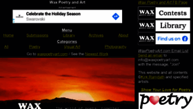 What Waxpoetryart.com website looked like in 2019 (4 years ago)