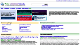 What Worldconferencecalendar.com website looked like in 2019 (4 years ago)