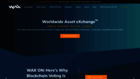 What Wax.io website looked like in 2019 (4 years ago)