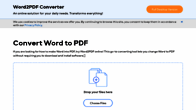 What Word2pdfonline.com website looked like in 2020 (4 years ago)