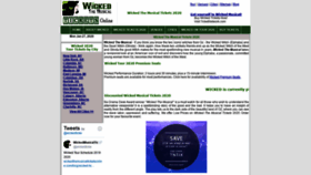 What Wickedthemusicalticketsonline.com website looked like in 2020 (4 years ago)