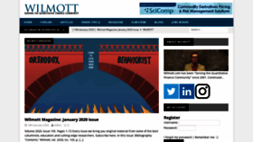What Wilmott.com website looked like in 2020 (4 years ago)