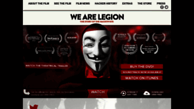 What Wearelegionthedocumentary.com website looked like in 2020 (4 years ago)