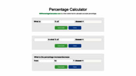 What W3percentagecalculator.com website looked like in 2020 (4 years ago)