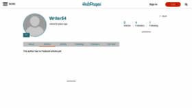 What Writer54.hubpages.com website looked like in 2020 (4 years ago)