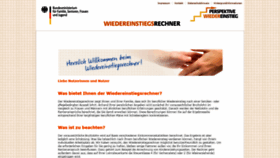 What Wiedereinstiegsrechner.de website looked like in 2020 (4 years ago)