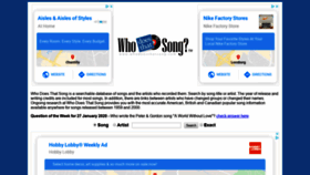 What Whodoesthatsong.com website looked like in 2020 (4 years ago)
