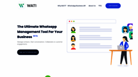 What Wati.io website looked like in 2020 (4 years ago)