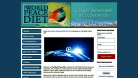 What Worldpeacediet.org website looked like in 2020 (4 years ago)