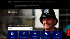 What Warwickshire.police.uk website looked like in 2020 (4 years ago)