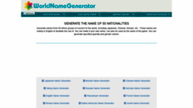 What Worldnamegenerator.com website looked like in 2020 (4 years ago)