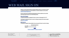 What Webmail.villanova.edu website looked like in 2020 (3 years ago)