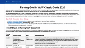What Wowgold.hk website looked like in 2020 (4 years ago)
