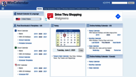 What Wincalendar.com website looked like in 2020 (4 years ago)