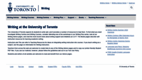 What Writing.utoronto.ca website looked like in 2020 (3 years ago)