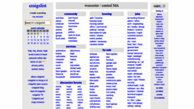 What Worcester.craigslist.org website looked like in 2020 (5 years ago)