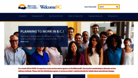 What Welcomebc.ca website looked like in 2020 (3 years ago)