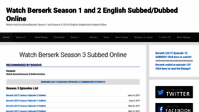 What Watchberserk.com website looked like in 2020 (3 years ago)