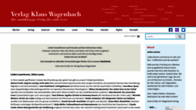 What Wagenbach.de website looked like in 2020 (3 years ago)