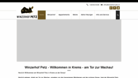 What Winzerhof-petz.at website looked like in 2020 (3 years ago)