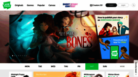 What Webtoon.com website looked like in 2020 (3 years ago)