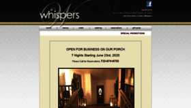 What Whispersrestaurant.com website looked like in 2020 (3 years ago)