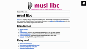 What Wiki.musl-libc.org website looked like in 2020 (3 years ago)