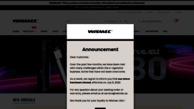 What Wismec.us website looked like in 2020 (3 years ago)