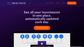 What Wealthica.com website looked like in 2020 (3 years ago)