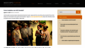 What Webexpoforum.com.br website looked like in 2020 (3 years ago)