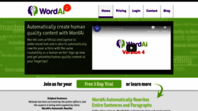 What Wordai.com website looked like in 2020 (3 years ago)
