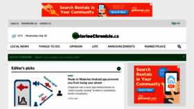 What Waterloochronicle.ca website looked like in 2020 (3 years ago)