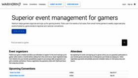 What Warhorn.net website looked like in 2020 (5 years ago)