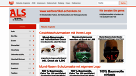 What Werbeartikel-schenken.de website looked like in 2020 (3 years ago)