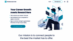 What Worknector.com website looked like in 2020 (3 years ago)