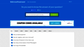 What Weknowtheanswer.com website looked like in 2020 (3 years ago)